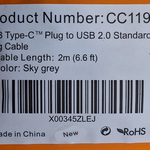 CableCreations Fast Charging Braided USB Type C Plug to USB 2.0 Standard-A - Picture 4 of 5